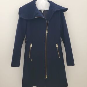 Soia & Kyo Navy Wool Blend Coat
